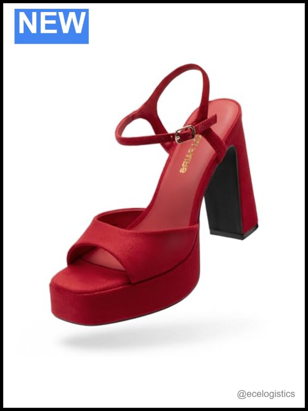 Platform Heels Square Toe Chunky Block Heel Ankle Strap Sandals Wedding Party